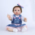 Reborn Baby Doll Clothes for 17-22 Inch Newborn Girl, Outfit Accessories with Denim Skirt 5pcs Set