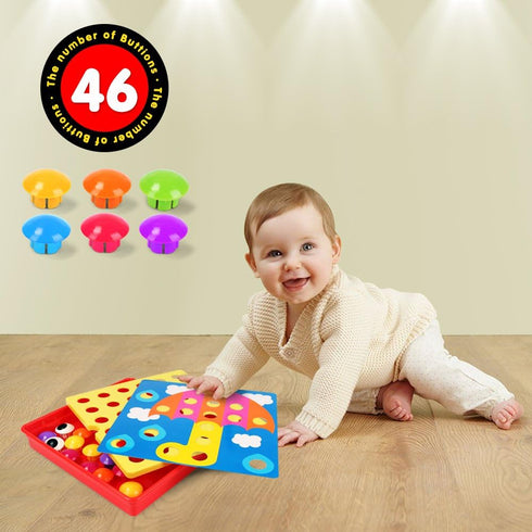 AMOSTING Color Matching Mosaic Pegboard – Early Learning Educational Toys for Boys and Girls