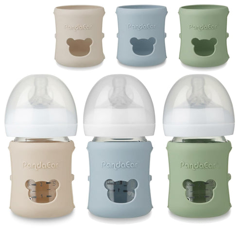 PandaEar 3 Pack Silicone Sleeves for Philips Avent Natural Glass Baby Bottles