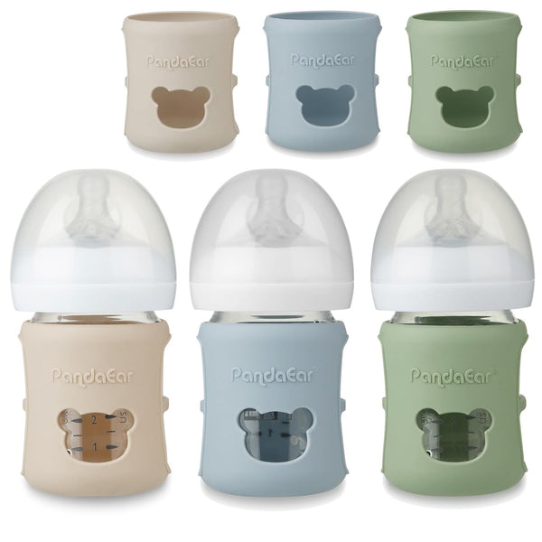 PandaEar 3 Pack Silicone Sleeves for Philips Avent Natural Glass Baby Bottles