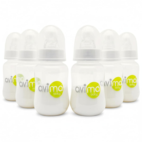 Avima Anti-Colic Baby Bottles 4 oz, Slow Flow Nipples BPA-Free, Standard Neck