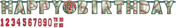 Customizable MLB Add-An-Age Letter Banner, 10.5' x 10" (1 Pc.) - Perfect for Baseball-Themed Parties & Celebrations