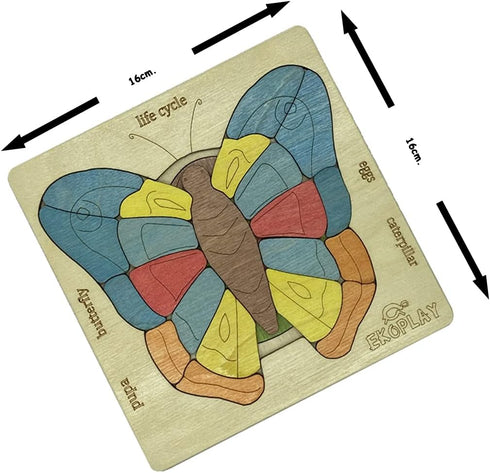LIFE CYCLE of A BUTTERFLY | 31 Piece Wooden Jigsaw Puzzles for Kids | Educational Gift for Boys & Girls 3+