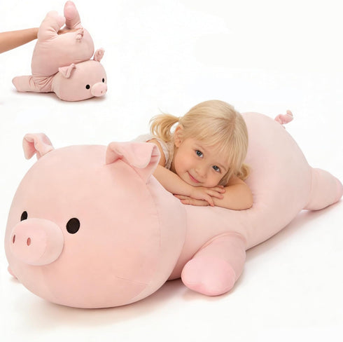 MaoGoLan Pink Pig Stuffed Animal Plush Pillow 24" Giant Stuffed Pig Toy,