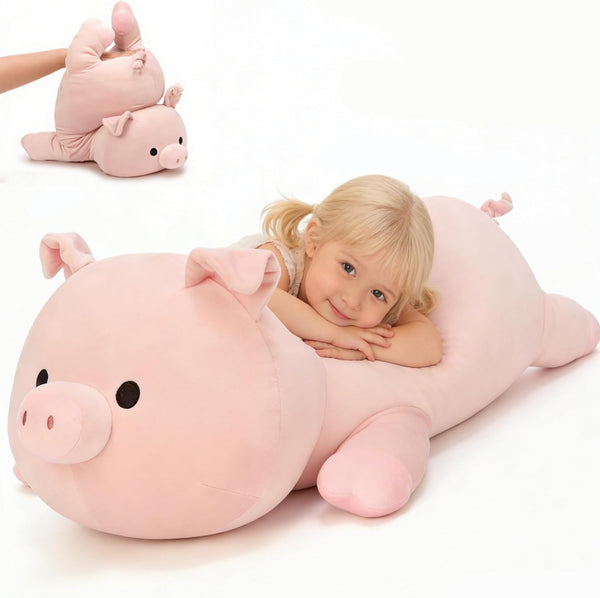 MaoGoLan Pink Pig Stuffed Animal Plush Pillow 24" Giant Stuffed Pig Toy,