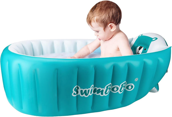 Swimbobo Inflatable Baby Bath Tub Portable Foldable Travel Mini Swimming Pool Helps