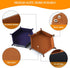 2 Pcs Portable Folding Dice Rolling Tray Set, Navy Blue and Camel PU Leather and Velvet Holder for RPG DND Games
