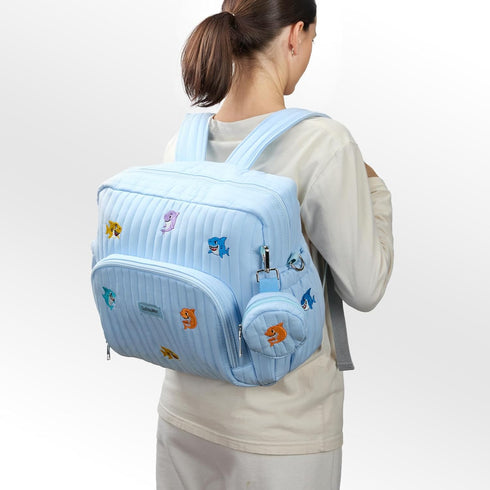 Backpack GOBABYMART Diaper Bag with Changing Pad - Travel Baby Bag, Insulated Bottle Pockets, Stroller Straps (Medium