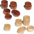 2 in 1 Wood Chess Pieces + Checker Pieces Without Board (3.5 inches)
