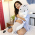 shangman Lovely Plush Cat Doll - Cute Cartoon Soft Stuffed Kitten, Long Throw Pillow Toy Gift for Kids (Grey)