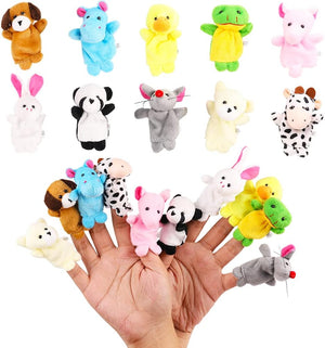 10Pcs Soft Plush Animals Finger Puppets Set for Kids, Mini Plush Figures Toy Assortment for Party Favors and Playtime
