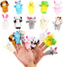 10Pcs Soft Plush Animals Finger Puppets Set for Kids, Mini Plush Figures Toy Assortment for Party Favors and Playtime
