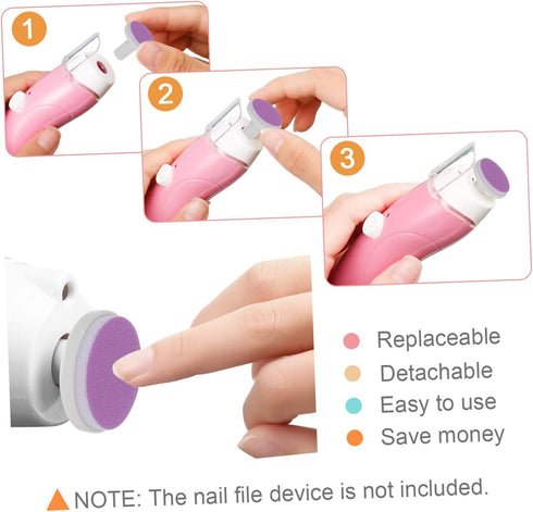 Set 24pcs Newborn Nail File Pad Electric Baby Nail Buffer Safe Easy Nail Care for Babies