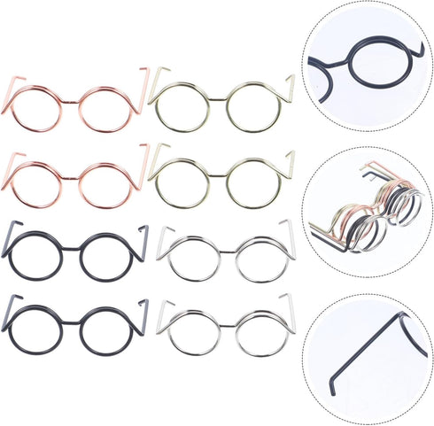 NUOBESTY 20pcs Mini Glasses Doll Dress Up Accessories, Tiny Eyeglasses for Dolls, Miniature Things for Doll Costumes