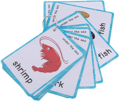 20 pcs Sea Animals Flash Cards for Toddlers | Marine Animals Learning Cards & Montessori Pocket Cards for Pre-K