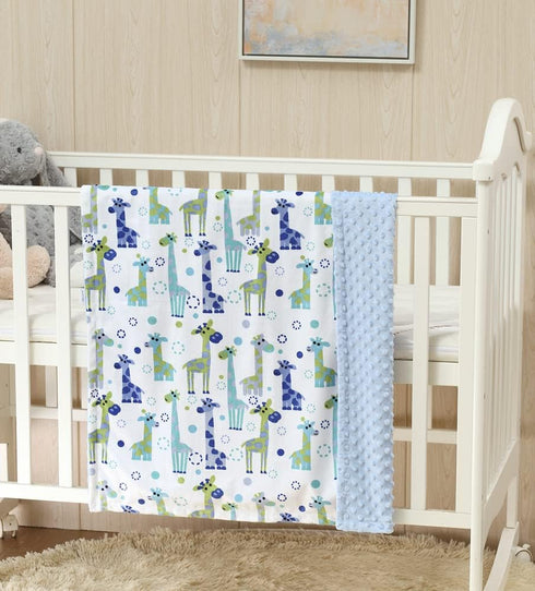 30x40 Inches CREVENT Minky Baby Blanket for Boys, Soft Plush Receiving for Newborns - Giraffe