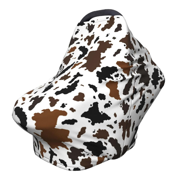 Sozzjile Brown Cow Print Western Baby Stuff Car Seat Covers Multi-Use Car Seat