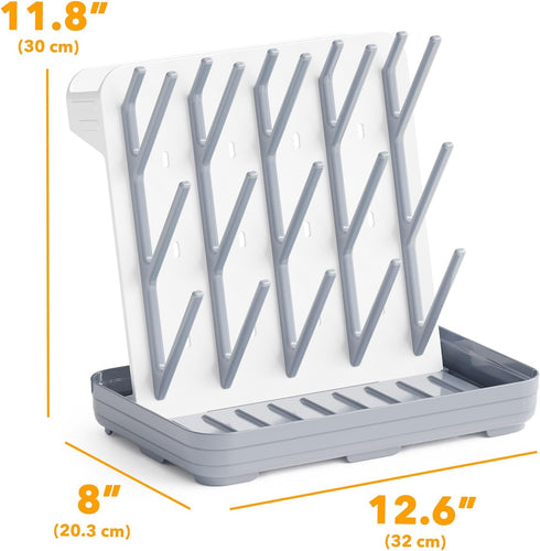 20 Countertop SpaceAid Baby Bottle Drying Rack with Hooks, Space Saving Kitchen Bottles Rack Dryer, Vertical Baby
