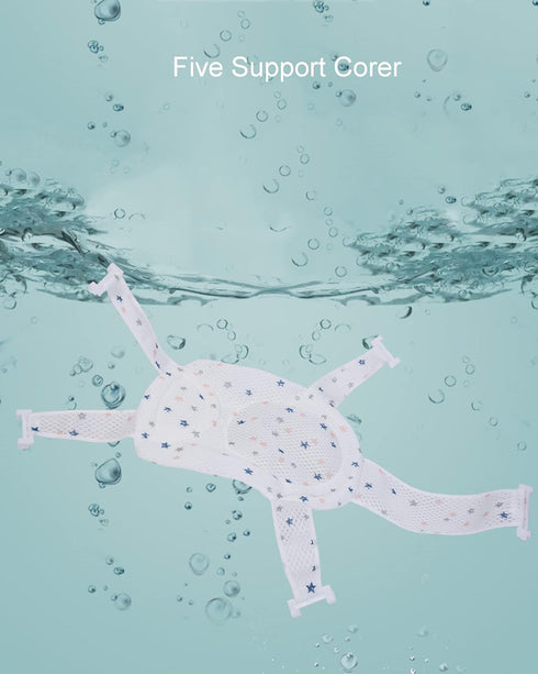 Baby Bath Seat Support Net | Soft Infant Bathing Pillow Bath Sling Mesh for Tub | First Year Bath Time Need | for Newborn Boys Girls to Toddler- Tub Not Included