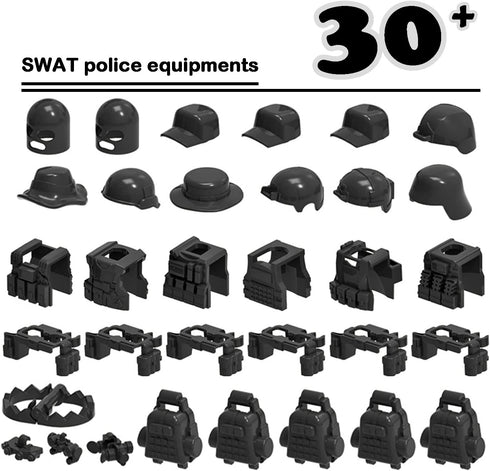 Military Weapons Pack, WW2 Army Gear Kit, Bricks Accessories Set for Soldier Figures, Compatible with Major Brands