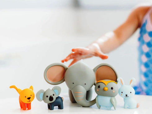 14 Set Set 1 3 6 12 18 SplashEZ Mold Free Animals Bath Toys, No Hole Bath Toys for Toddlers, Bathtub Animals for Kids