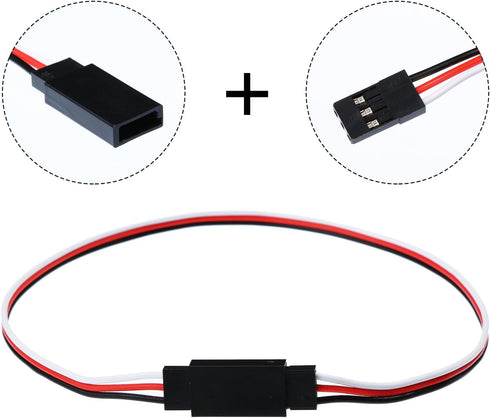 Tecunite 20 Pieces 3-pin Servo Extension Cable, Female to Male RC Servo Connectors, 5 Sizes