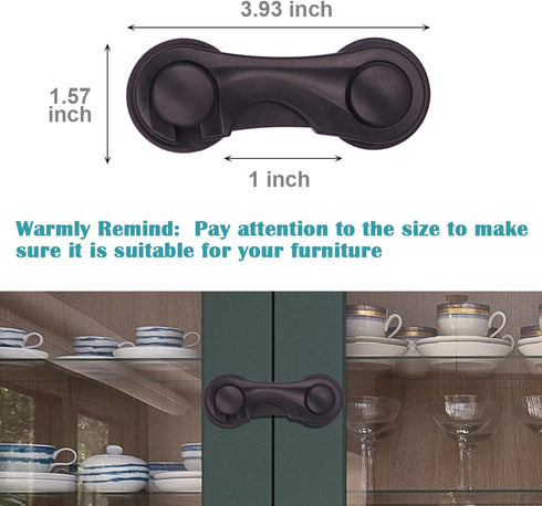 4 Pack Cabinet Locks for Babies, Childproof Latches with Adhesive for Drawer Cupboards Closet and Pantry Door
