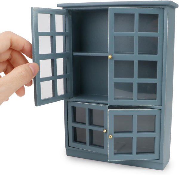 Dollhouse Furniture 1/12 Miniature Display Shelf Bookshelf Storage Cabinet for Living Room