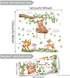 Tuitager L Large Tree Wall Decals with Woodland Animals, Peel and Stick Wall Stickers for Baby Room, Removable Nursery