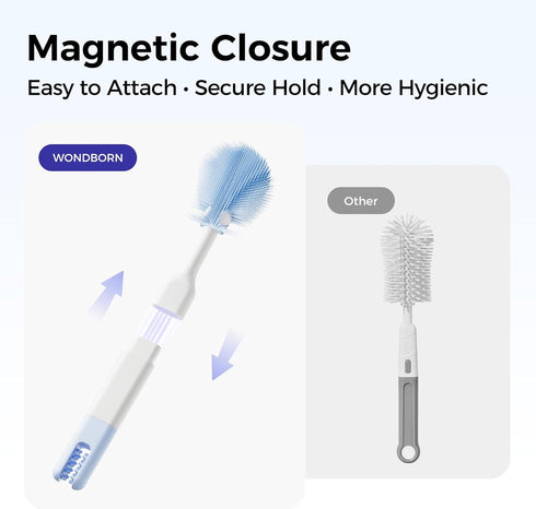 Set, 9-in-1 Bottle Brush Bottle Cleaner Kit, Includes Bent Neck Bottle Brush, Nipple Cleaning Brush, Straw Brush, Soap