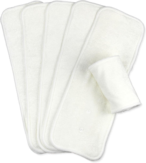 Mama Koala 5-Layer Natural Baby Cloth Diaper Inserts with Snaps, Adjustable and