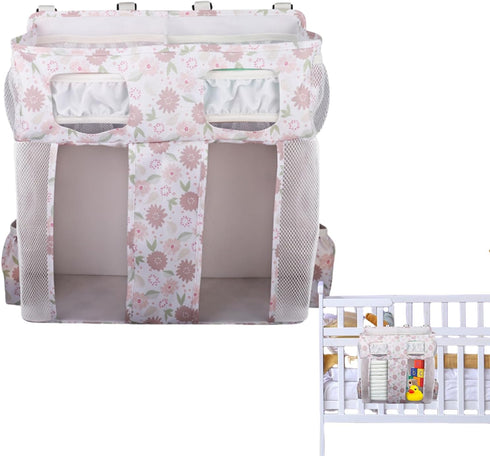 Generic Bedside Storage Organizer - Bedside Pockets Organizer For Cribs, Multi-Compartment Diapers Bag
