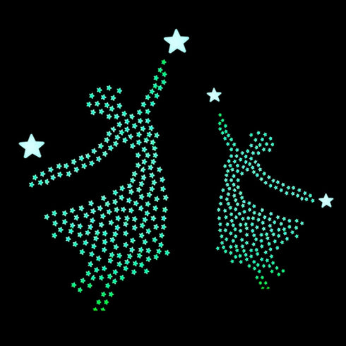 200PCS 1.2" Glow in The Dark Luminous Stars Decals for Home Ceiling Wall Baby Kids Bedroom (Multi-Color)