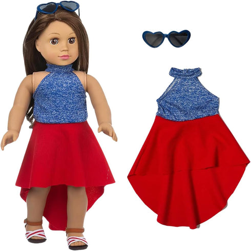 XFEYUE 22 18 inch 18 inch 10 Sets Pcs American Doll Clothes Gifts and Accessories, Fit Doll - Including of Various