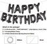 Happy Birthday Balloon Banner Party Kit, 16 Inch 3D Aluminum Foil Inflatable Letter Balloons for Birthday Decorations