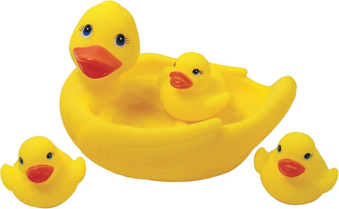 Playmaker Toys Rubber Baby Bath Animal Family Toy Sets (Duck)