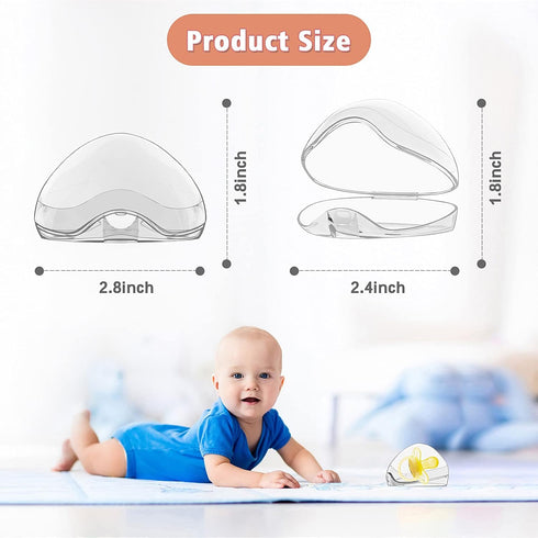 Smlpuame Case,3 Pack Pacifier BPA Free Pacifier Holder Case,Transparent Container Box for Baby BinkyNot