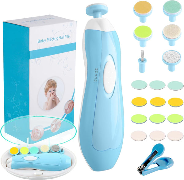 Baby Nail Trimmer Electric Nail File, 20 in 1 Safe Nail Filer Grinder Kit for Newborn Infant Toddler Kids Care
