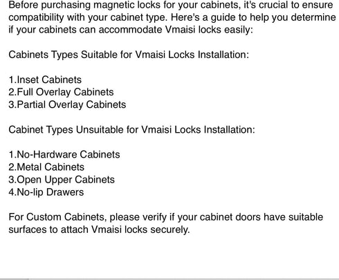 vmaisi Child Safety Magnetic Cabinet Locks - 4 Pack Adhesive Baby Proofing Latches for Cabinets & Drawers