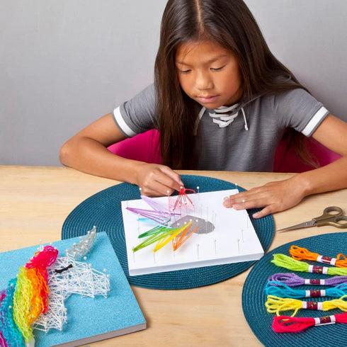 Craft-tastic String Art Craft Kit, Makes 2 Large Canvases, Unicorn Edition