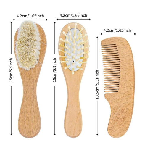Hainadian Set Set Set (1pcs) Personalized Baby Brush and Comb for Newborn Wooden Baby Brush Personalized Baby Gifts