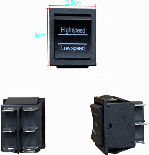 weelye High, Low Speed Switch for Children Electric Powered 4 Wheel Replacement Parts for Ride-On Car