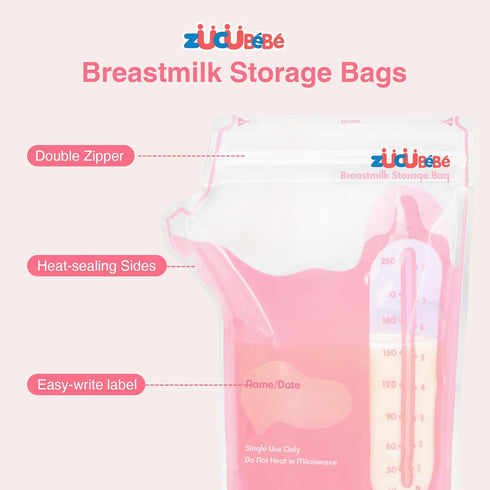 ZCBB Bags(360 Count)8oz Breastmilk Storage Milk Storage Bags for BreastfeedingBPA Free with Easy Pour Spout, Self