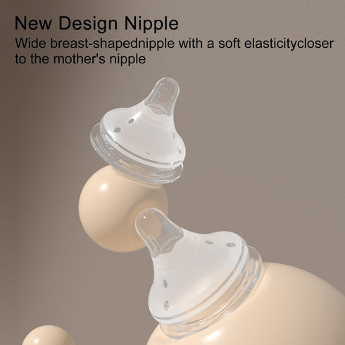 Glass Baby Bottles Gentle Slow Flow, Newborn Breastfeeding Bottle with Anti-Colic Nipple, 3 Packs (White, 3oz+5oz)