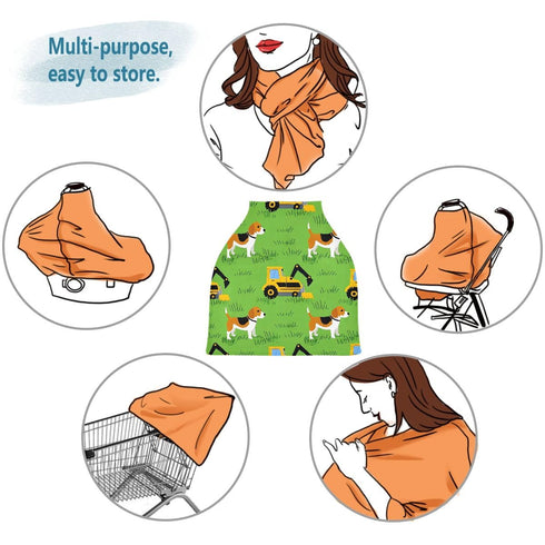 Stretchy Baby Car Seat Canopy Cover - Versatile Nursing & Breastfeeding Cover for Boys & Girls