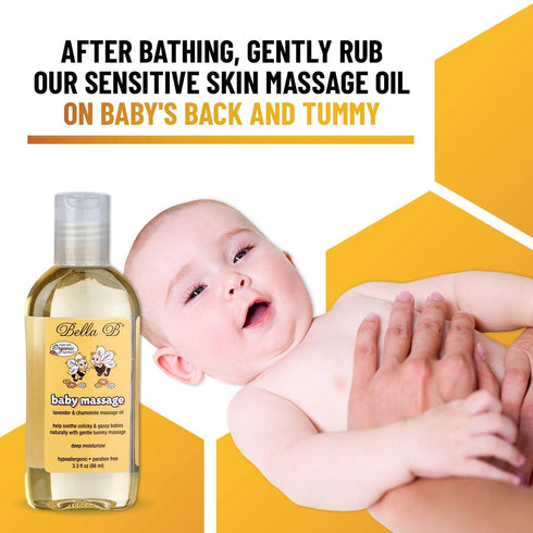3.3 oz BELLA B Baby Massage Oil - Baby Oil Organic - Infant Massage Oil Baby - Baby Massage Oil Organic - Organic Baby