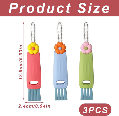 IJPDDRXYN 3 1 Set, 3 in Rotatable Cup Lid Gap Cleaning Brush for Baby Bottle, Insulation Bottle & Tight Spaces