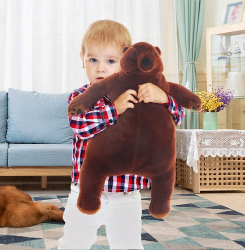 23.6 in/60 cm SNOWOLF Djungelskog Bear Giant Simulation Bear Toy Stuffed Animal Plush Doll Huge Cuddly Brown Teddy Bear