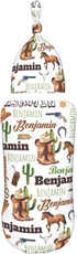 Kegono Set Personalized Cowboy Swaddle Blanket Boy Girl Newborn Essentials,Custom Baby Cowboy Swaddle Blanket and Hat