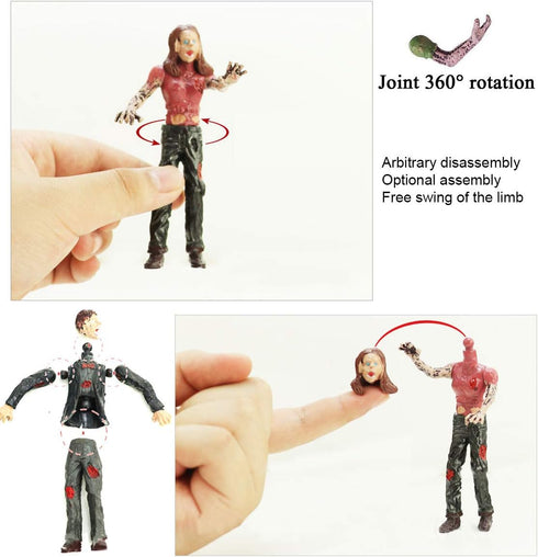 6 Pcs Zombie Dolls Action Figures, Walking Dead Toys for Halloween Party Decorations, Gifts for Kids